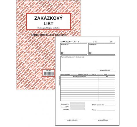 Zakázkový list A5 Bal PT 180 SP