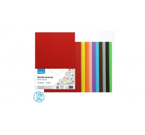 Skicák barevný A4 /20 l  150g mix  