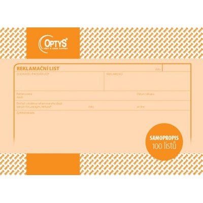 Reklamační list A5 OP 1254