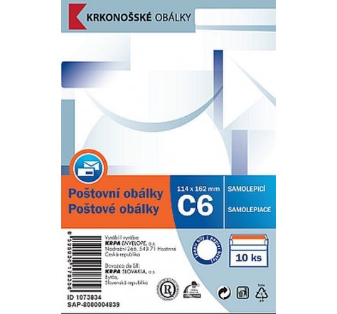 Obálka C6 samolepící /10 ks