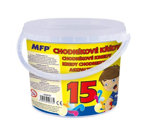 Křídy chodníkové 15 ks v kyblíku