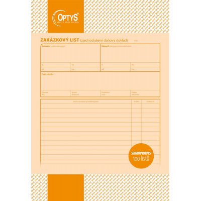 Zakázkový list A4 propis OP1084