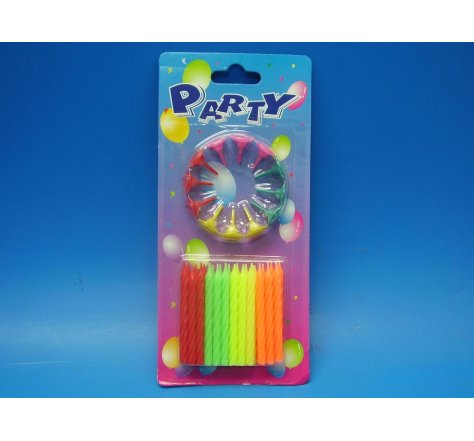 Dortové svíčky 24 ks s podstavcem