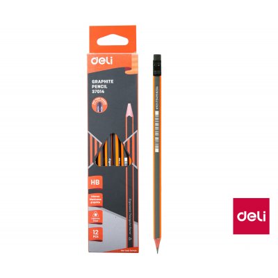 Tužka s gumou HB trojbok. deli E37014