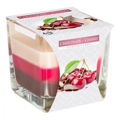 Svíčka tříbarevná CHOCOLATE-CHERRY