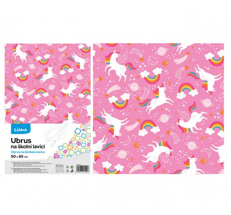 Ubrus na lavici 50x65 cm  jednorožci