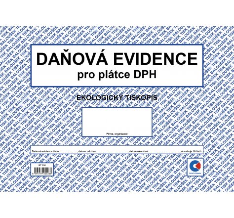 Daňová evidence pro plátce Bal ET 330