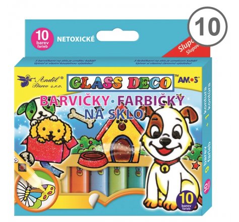 Barvy na sklo 10 barev Amos