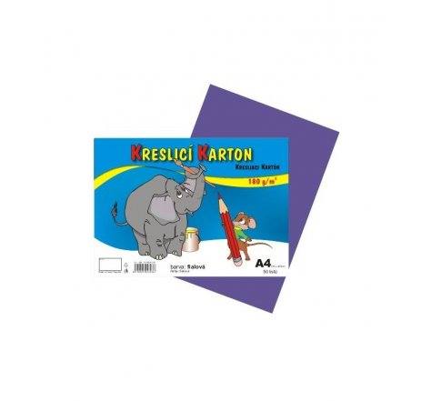 Karton kreslící A4 180g/50ks fialový