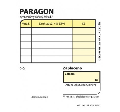 Paragon propis nečísl. malý OP1100