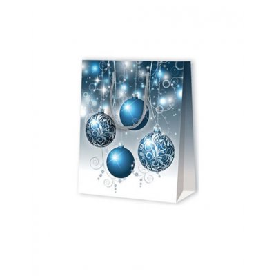 Taška vánoční malá modré ozdoby