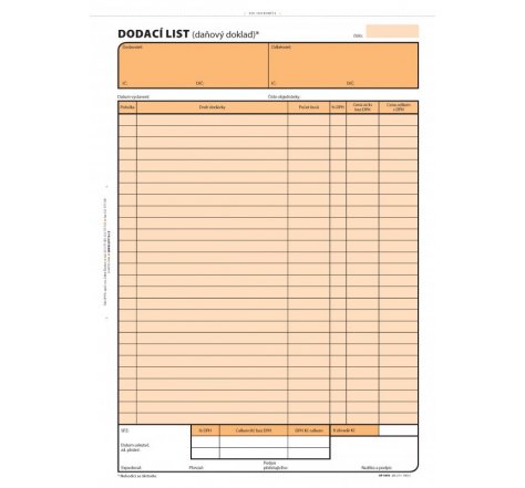 Dodací list A4 propis OP 1076