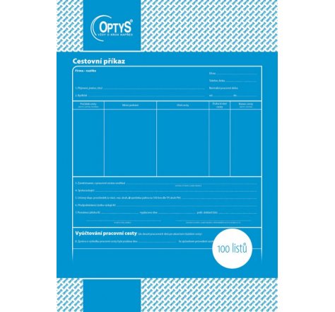 Cestovní příkaz A4 OP 1050