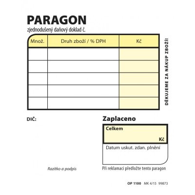 Paragon propis nečísl. malý OP1100