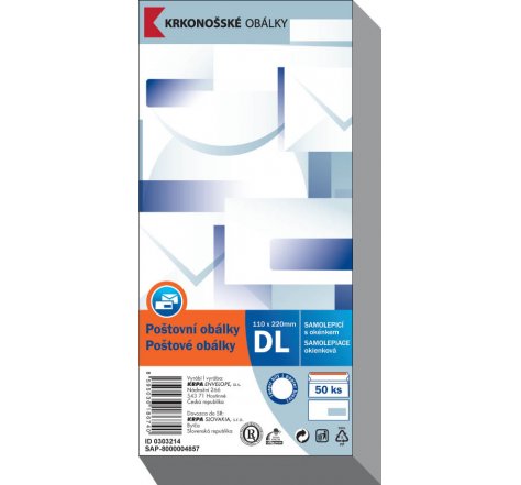 Obálka DL s ok samolepící /50 ks
