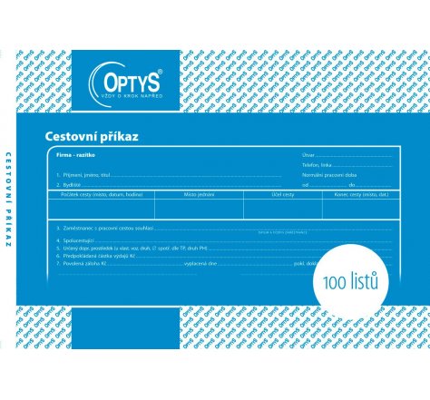 Cestovní příkaz A5 OP 1051