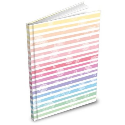 Záznamní kniha A6 čistá barevné pruhy