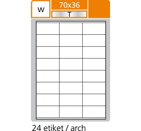 Etikety lep. na A4 70x36 bílé 