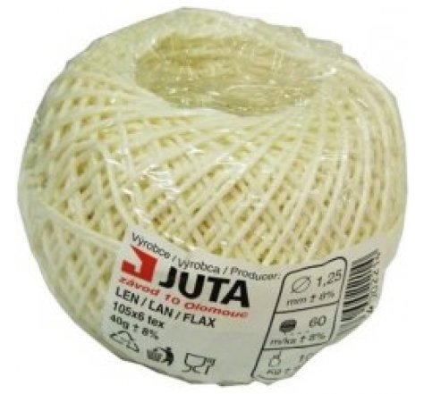 Motouz lněný potravinářský bílý 40g 