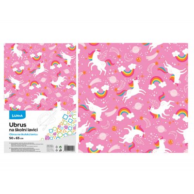 Ubrus na lavici 50x65 cm  jednorožci