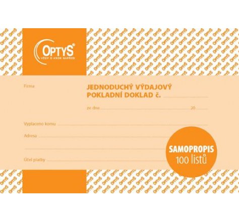 Výdajový pokladní doklad jednoduchý OP1303 SP