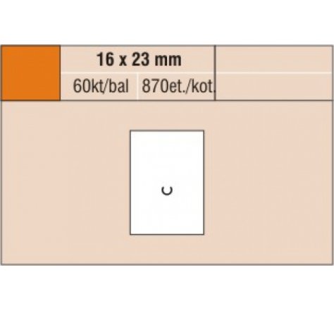 Etikety lep. na kot.16x23 M oranž