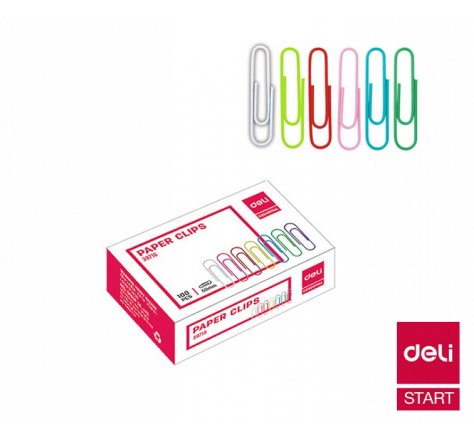 Kancelářské spony 33mm Deli BAREV.100 ks