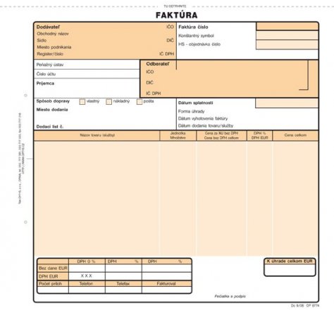 Faktura propis 2/3 A4 OP 1074