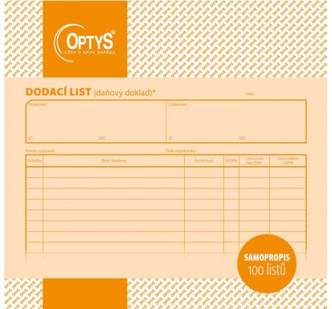 Dodací list propis 2/3 A4 OP 1079 SP