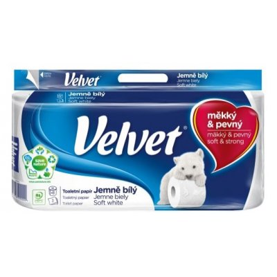 Toaletní papír Velvet 3vr 8 ks  jemně bílý