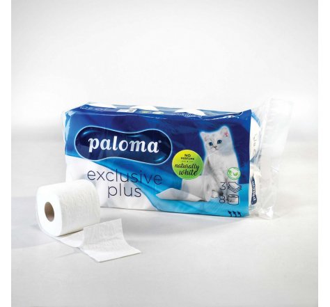 Toaletní papír Paloma Exklusiv 3vrst.8 rolí bílý