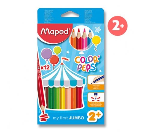 Pastelky 12 ks trojboké silné MAPED