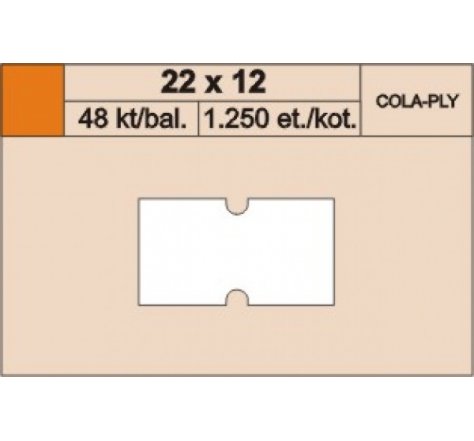 Etikety lep. COLA PLY bílé 22x12