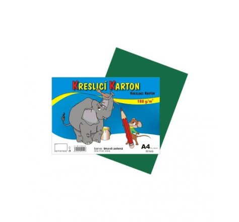 Karton kreslící A4 180g/50ks tm.zelený