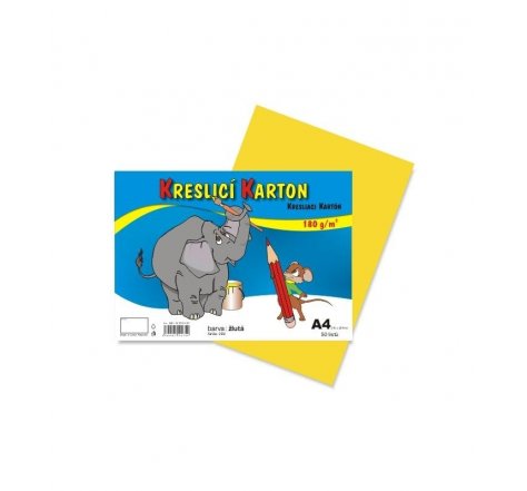 Karton kreslící A4 180g/50ks žlutý
