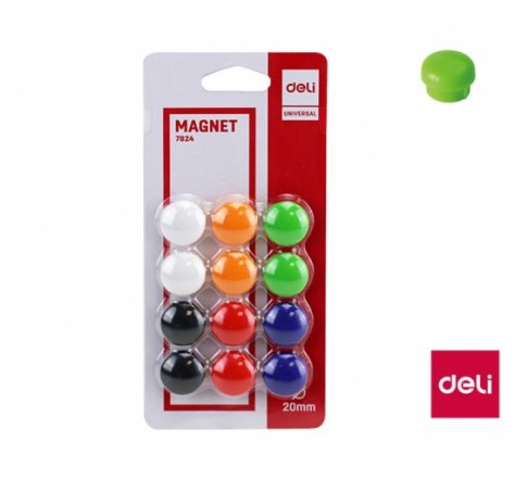 Magnety sada 12ks/20mm barevné deli 824