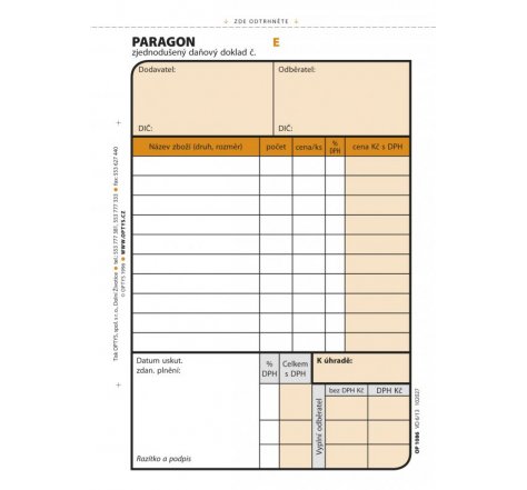 Paragon propis, čísl. OP 1086