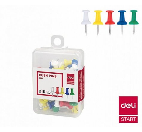 Připínáčky nástěnkové barevné 35ks