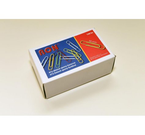 Kancelářské spony barev.50mm/100 ks