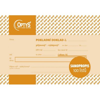 Pokladní doklad univers. OP 1093