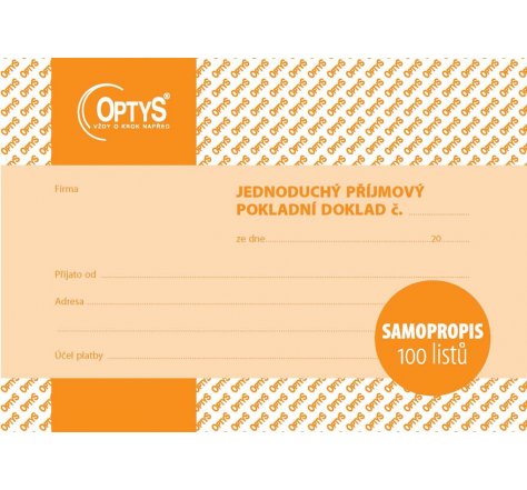 Pokladní dokl.příjmový jednoduchý OP 1302 samop