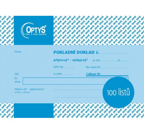 Pokladní doklad univers.OP 1094