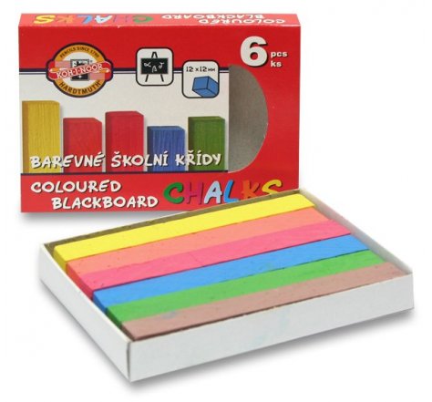 Křída školní barevná 6 barev