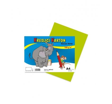 Karton kreslící A4 180g/50ks sv.zelený