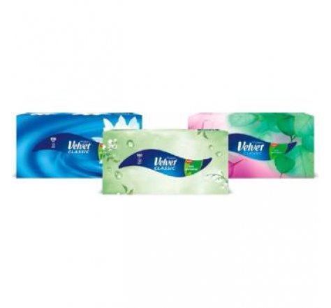 Kapesníčky v krab.vytahov.VelvetClasic 2vrst. 100 ks