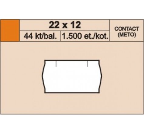 Etikety lep. na kot.26x12 CONTACT bílé